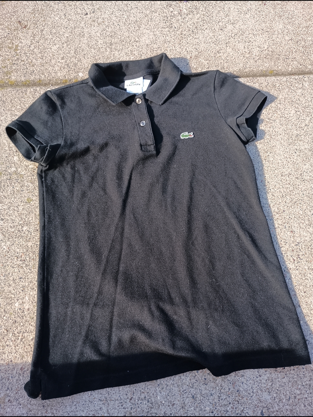 Lacoste  Black Polo with Green Crocodile Logo